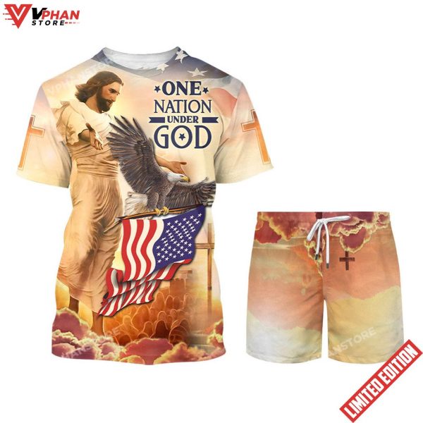 One Nation Under God Jesus Eagle 3d Shirt