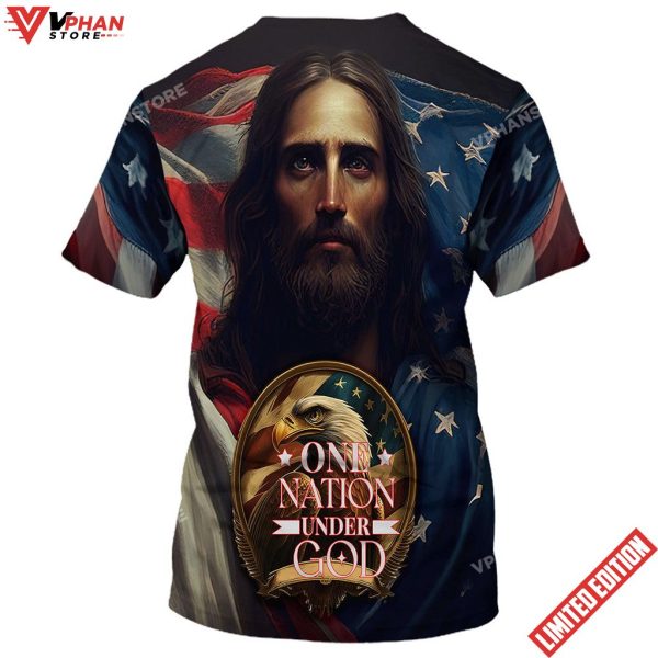 One Nation Under God Jesus Eagle America 3d All Over Print Shirt