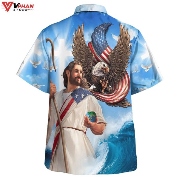 One Nation Under God Jesus Eagle American Christian Gift Hawaiian Shirt