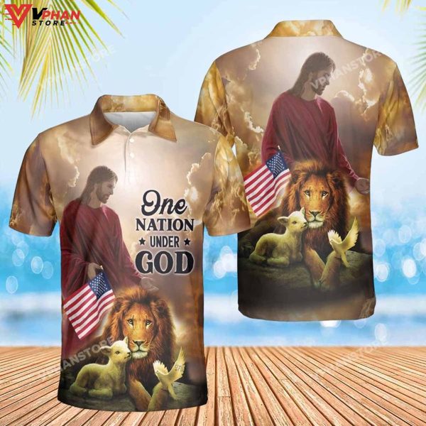 One Nation Under God Jesus Easter Gifts Christian Polo Shirt & Shorts