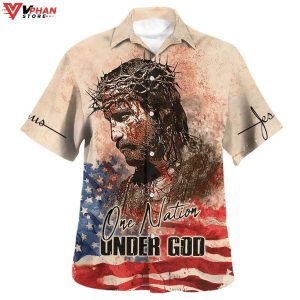 One Nation Under God Jesus Hawaiian Shirt For Men Women 1