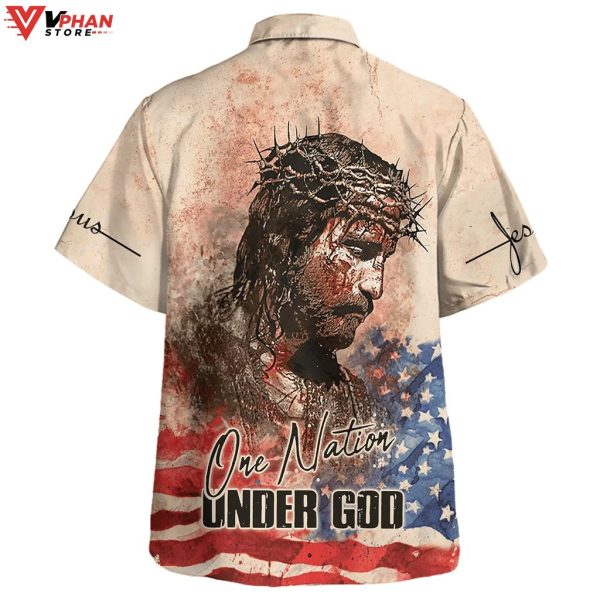 One Nation Under God Jesus Hawaiian Shirt For Men & Women