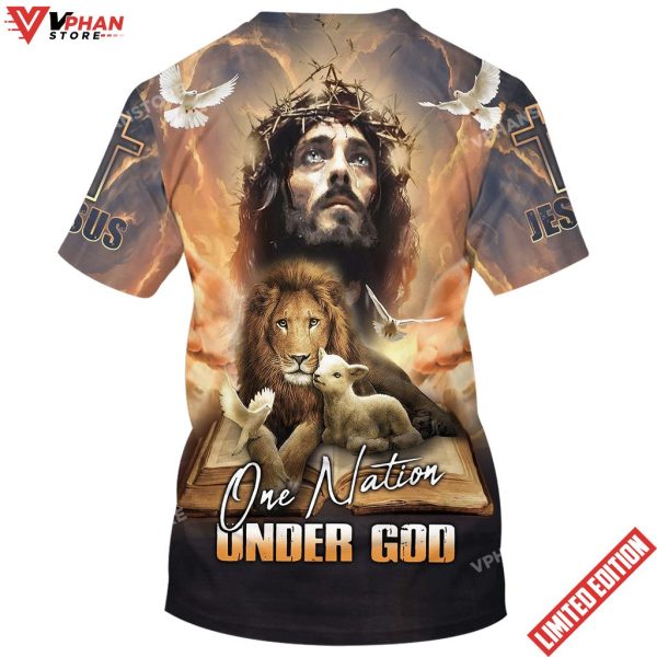 One Nation Under God Jesus Lion And The Lamb 3d Shirt