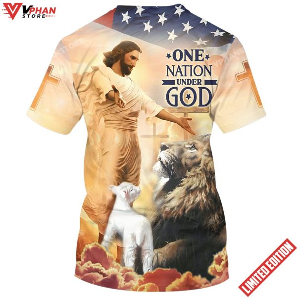 One Nation Under God Jesus Lion Of Judah Lamb Of God 3d Shirt