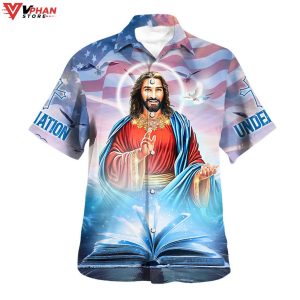 One Nation Under God Jesus Smile Hawaiian Shirt 1