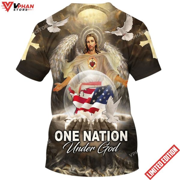 One Nation Under God Jesus Wings Christian T Shirt For Men And Women