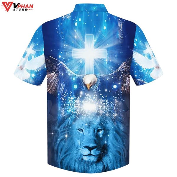 One Nation Under God Lion Tropical Outfit Christian Hawaiian Shirt