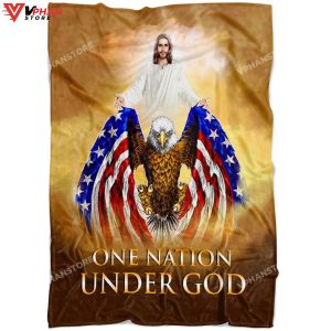 One Nation Under God Religious Gift Ideas Bible Verse Blanket 1