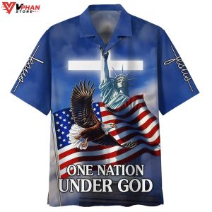 One Nation Under God Tropical Outfit Christian Gift Ideas Hawaiian Shirt 1