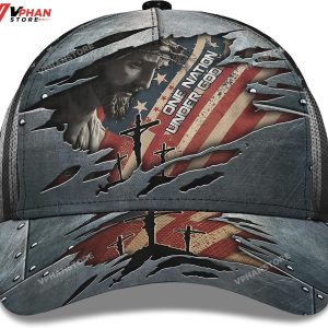 One Nation Under God With American Flag Christian Hat 1