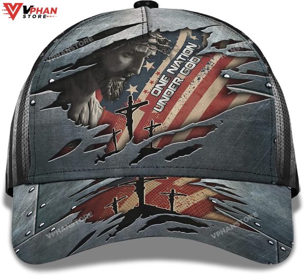 One Nation Under God With American Flag Christian Hat
