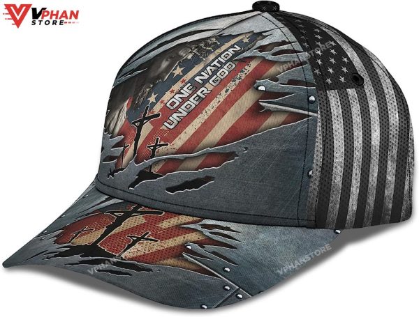 One Nation Under God With American Flag Christian Hat