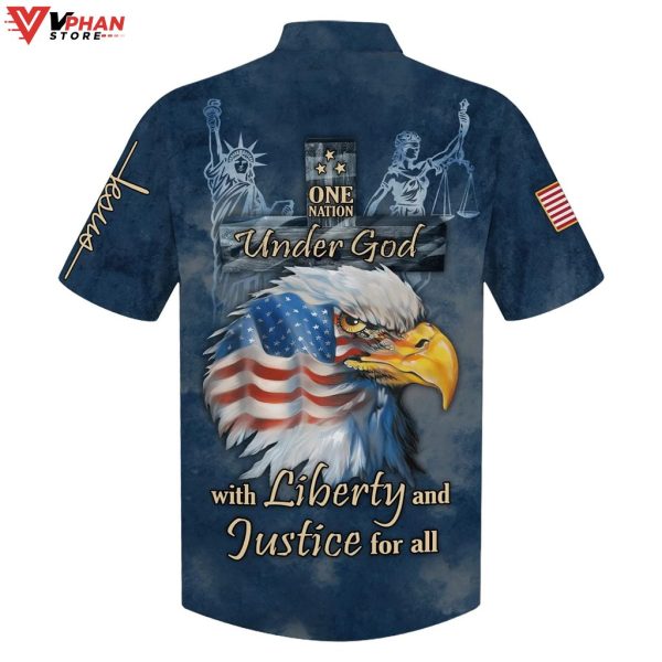 One Nation Under God With Liberty And Justice Hawaiian Shirt