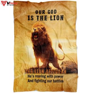 Our God Is The Lion Of Judah Gift Ideas For Christians Bible Verse Blanket 1