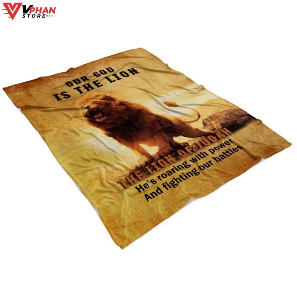 Our God Is The Lion Of Judah For Christians Bible Verse Blanket