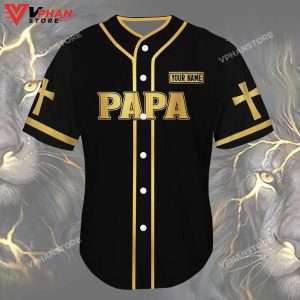 Papa The Man The Myth The Legend Cross Custom Christian Baseball Jersey 2