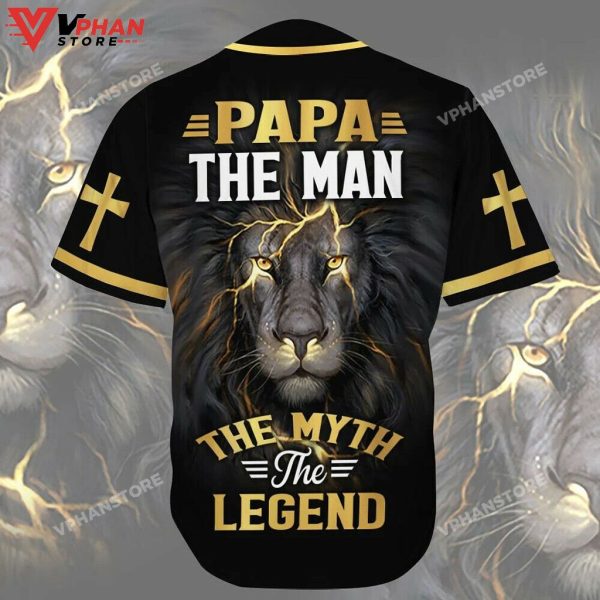 Papa The Man The Myth The Legend Cross Custom Christian Baseball Jersey