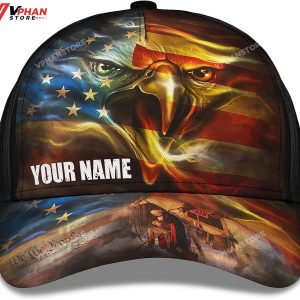 Patriotic We The People Bald Eagle Custom Name Baseball Cap 1