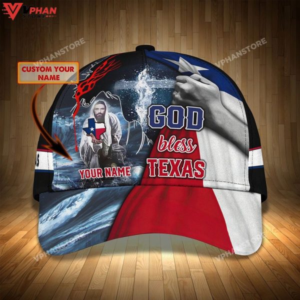 Personalized God Bless Texas 3D Full Print Baseball Cap