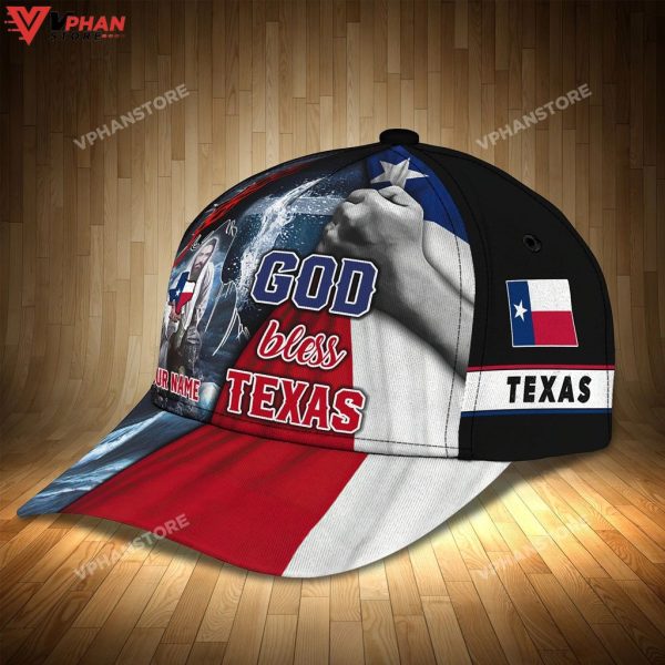 Personalized God Bless Texas 3D Full Print Baseball Cap