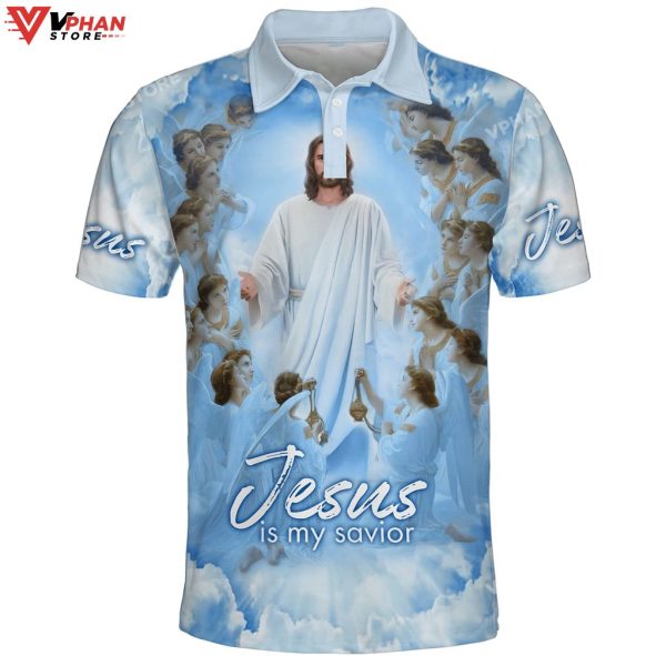 Picture Jesus Is My Savior Easter Gifts Christian Polo Shirt & Shorts