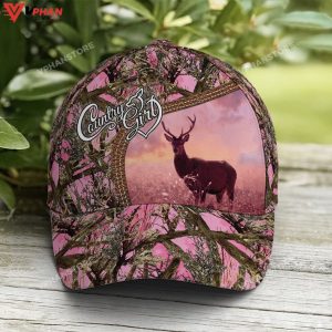 Pink Camouflaged Deer Hunting Baseball Cap 2