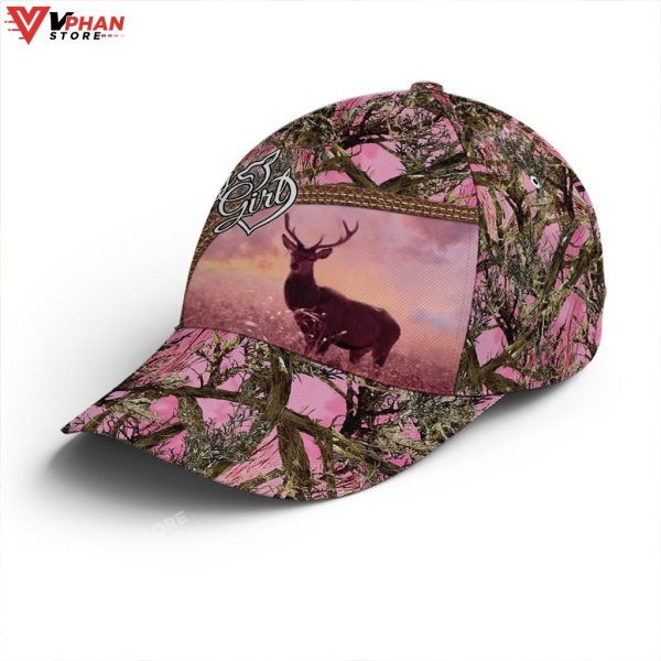 Pink Camouflaged Deer Hunting Baseball Cap