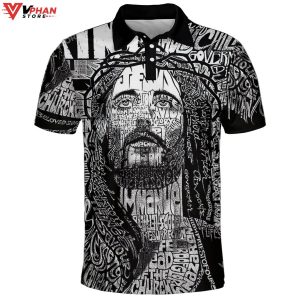 Potrait Jesus Religious Easter Gifts Christian Polo Shirt Shorts 1