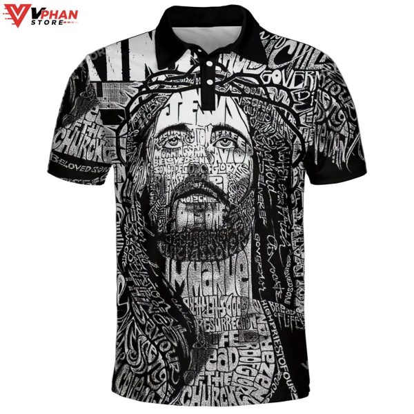 Potrait Jesus Religious Easter Gifts Christian Polo Shirt & Shorts