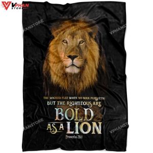 Proverbs 281 The Righterous Are Bold As A Lion Christian Blanket 1