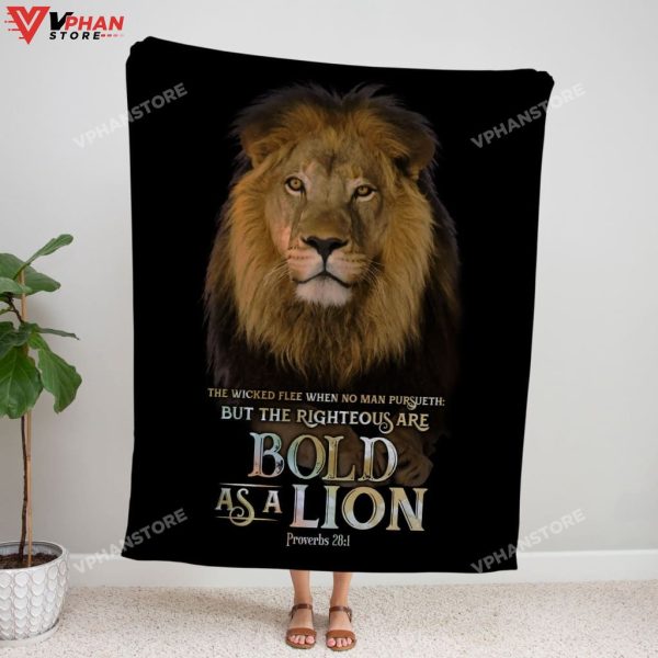 Proverbs 281 The Righterous Are Bold As A Lion Christian Blanket