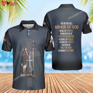 Put On The Full Armor Of God Jesus Christian Polo Shirt Shorts 1