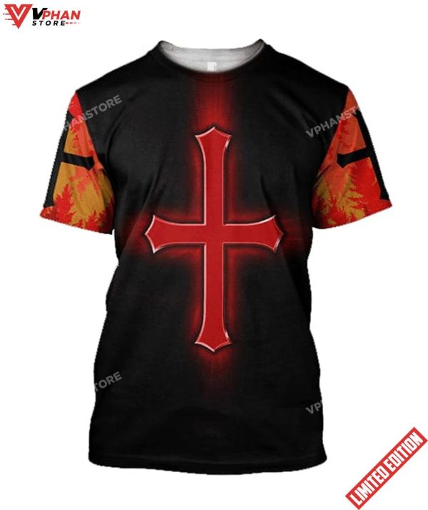 Red Cross Jesus Shirt Christian 3D Shirt