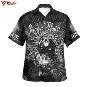 Sacred Heart Jesus Christ Pray Christian Gift Hawaiian Shirt 1