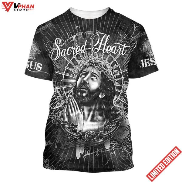 Sacred Heart Of Jesus Prayer All Over Print Shirt