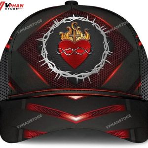 Sarced Heart Of Jesus Crown Of Thorns All Over Print Baseball Cap 1
