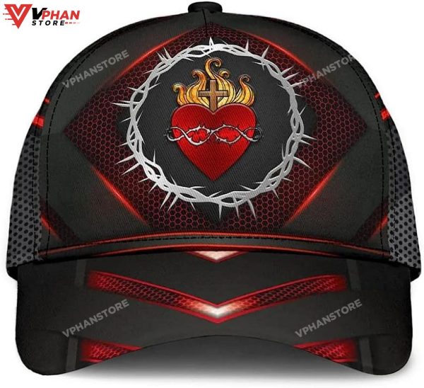 Sarced Heart Of Jesus Crown Of Thorns All Over Print Baseball Cap