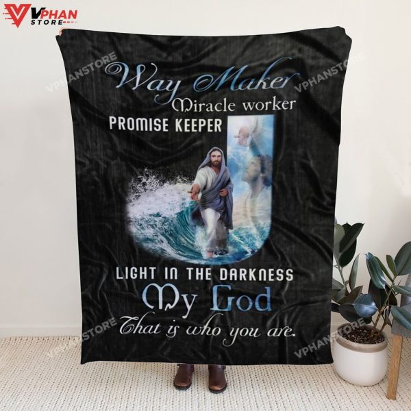 Sherpa Way Maker Christian Jesus Blanket