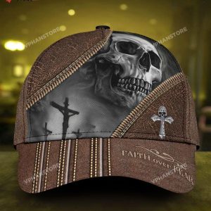 Skull Faith Over Fear Classic Cap 3D Full Print Skull 1
