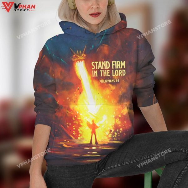 Stand Firm Thus In The Lord Philippians Religious Gifts Christian Hoodie