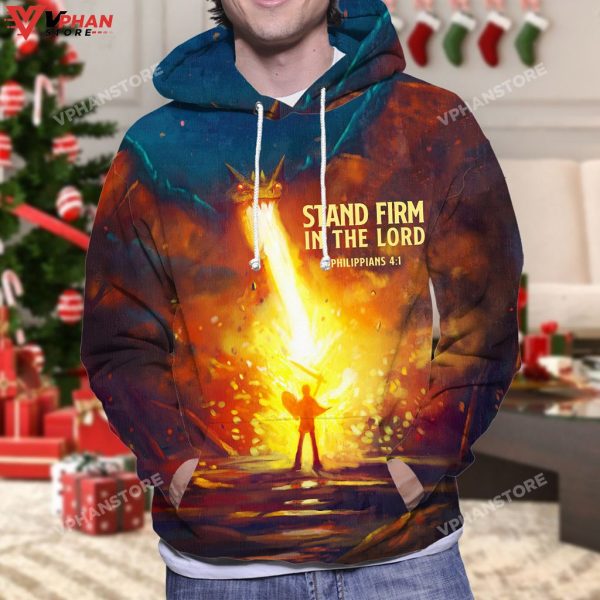 Stand Firm Thus In The Lord Philippians Religious Gifts Christian Hoodie