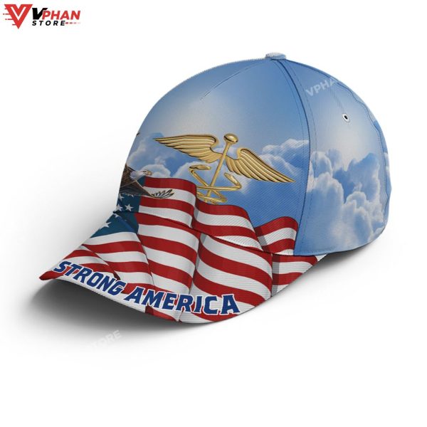 Stay Strong America Eagle And Nurse Sign Baseball Cap