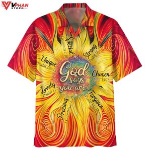 Sunflower God Say You Are Christian Gift Hawaiian Summer Shirt 1