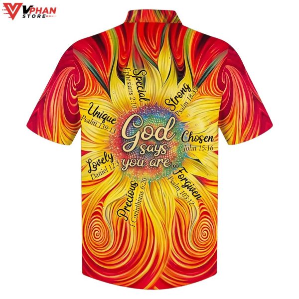 Sunflower God Say You Are Christian Gift Hawaiian Summer Shirt