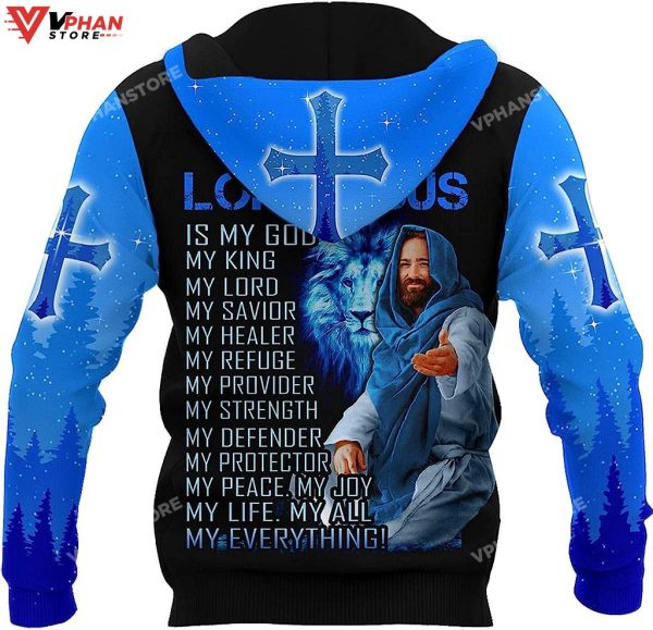 The Cross And The Praying Lion Jesus Focus On Me Christian Hoodie