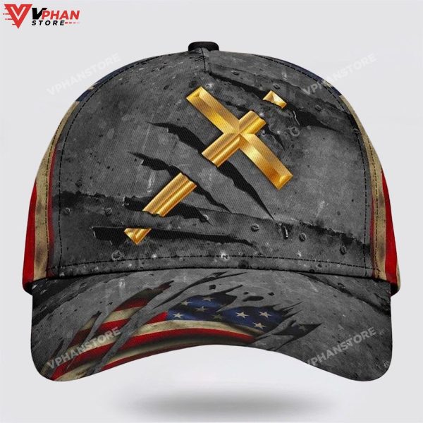 The Cross Holy American Flag Classic Christian Hat