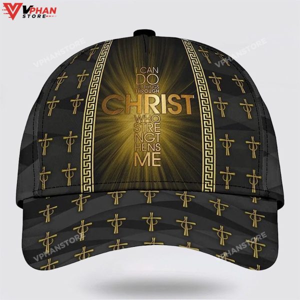 The Cross I Can Do All Things Through Christ Classic Christian Hat