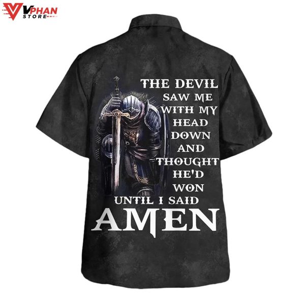 The Devil Saw Me With My Head Down Cross Christian Gifts Hawaiian Aloha Shirt