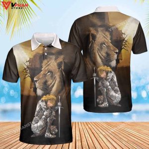 The Fearless Warrior Is Beside Jesus Christian Polo Shirt Shorts 1
