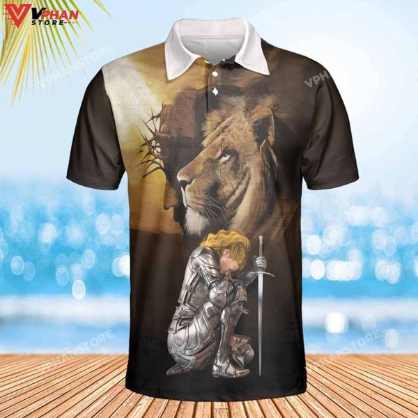 The Fearless Warrior Is Beside Jesus Christian Polo Shirt & Shorts